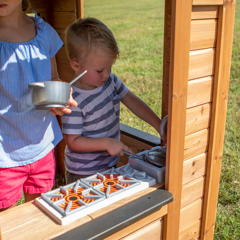 Sweetwater Cedar Wooden Playhouse with Black Roof