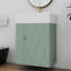 Meuble-lavabo compact de 20 po, lavabo en céramique, poignées dorées, tablettes de rangement latérales-315062686