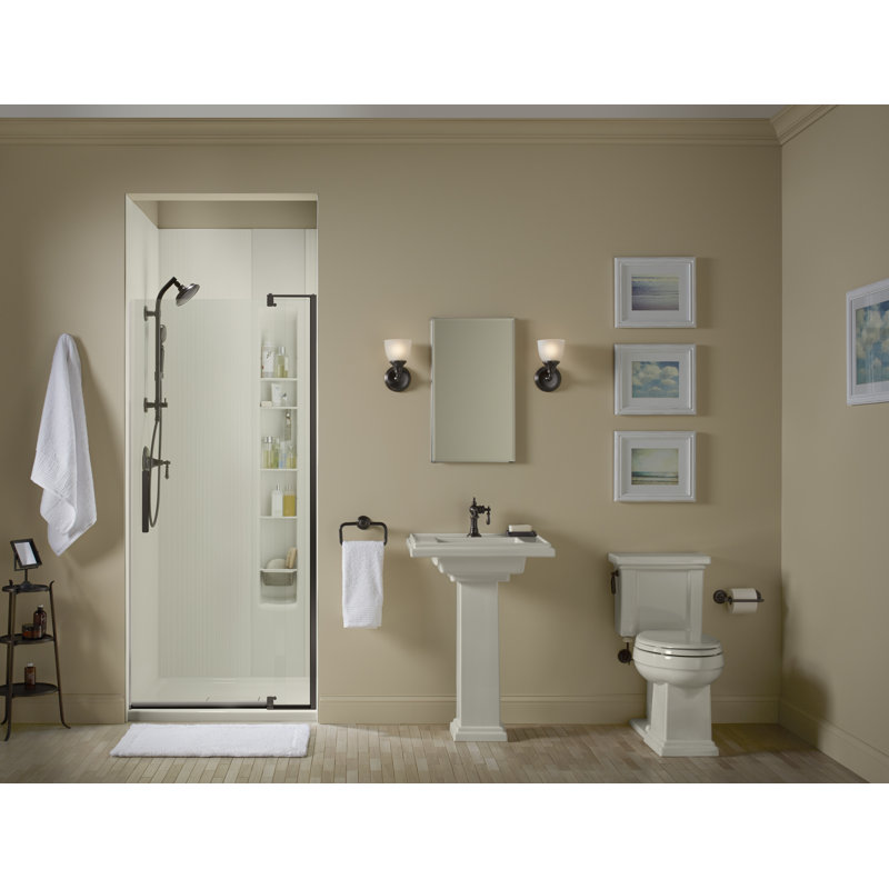 Revel 36'' x 74'' Pivot Shower Door with CleanCoat® Technology, Anodized Dark Bronze