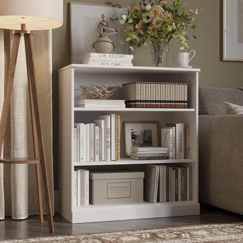 Solid Wood 3-Shelf Bookcase - Adjustable & Eco-Friendly