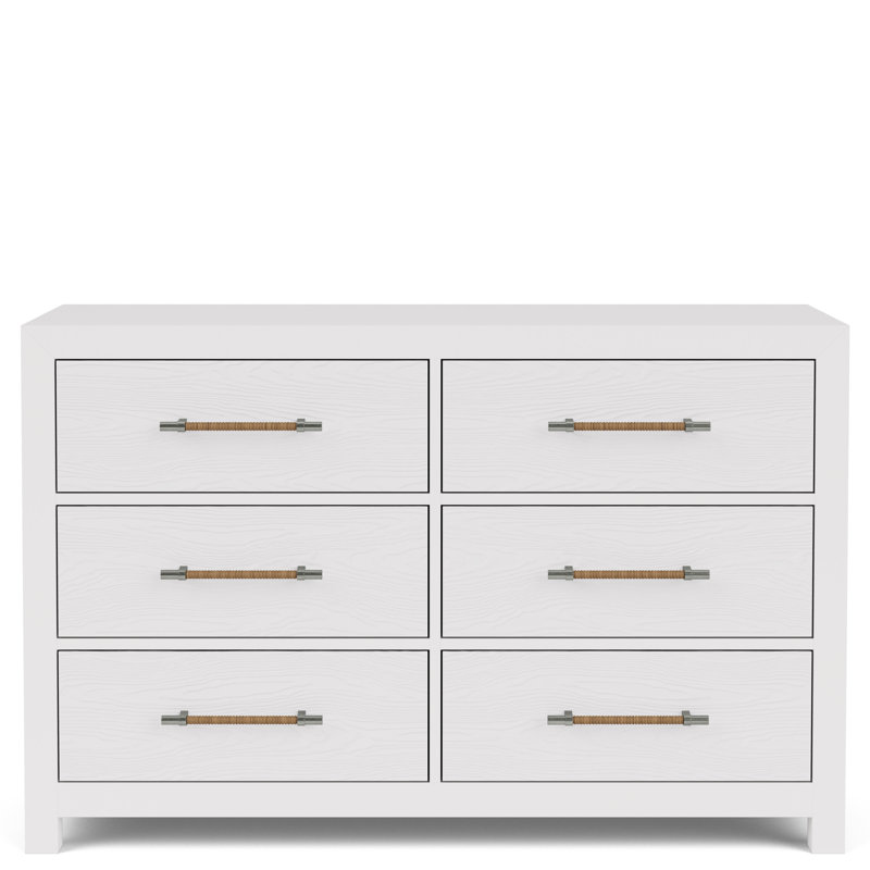 Commode 6 tiroirs Lana, Blanc