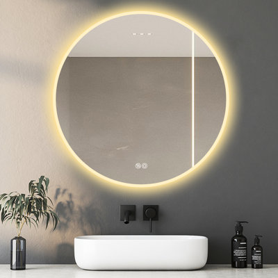 32'' Led Bathroom Vanity Mirror - Wall Mount, Fog, 3 Color Temperatures Adjustable & Dimmable, For Bedroom Bathroom, Chic Style With Fog Function Temperature Dimmable Lights, Attractive