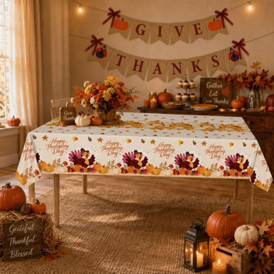 Nappes jetables en plastique pour les décorations de fête de l'Action de grâce d'automne