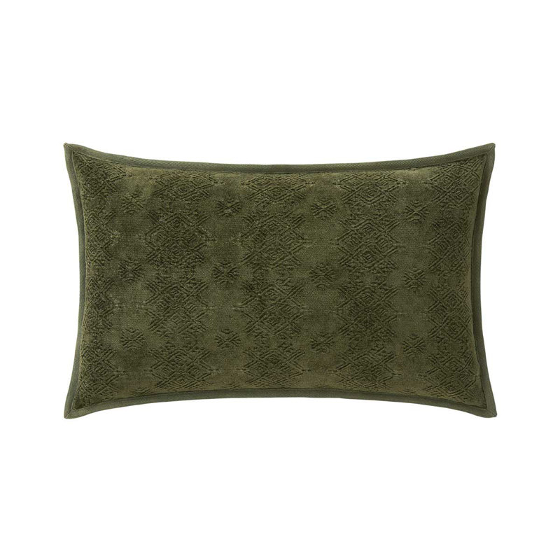 SYRACUSE Pillow Cover & Insert, Dark Green, Rectangle 13"H x 22"W