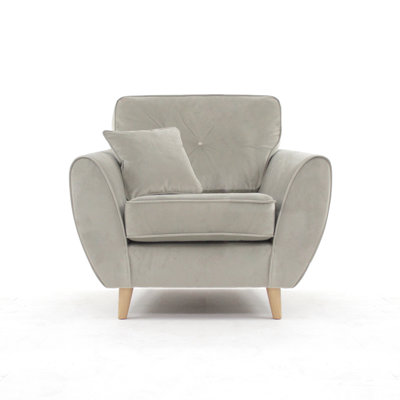 Rafe Scandi Style Velvet Armchair