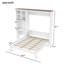 Grand lit escamotable avec bureau, armoire de rangement et appliques murales, lit escamotable pliable peu encombrant pour bureau à domicile et chambre d'amis, blanc