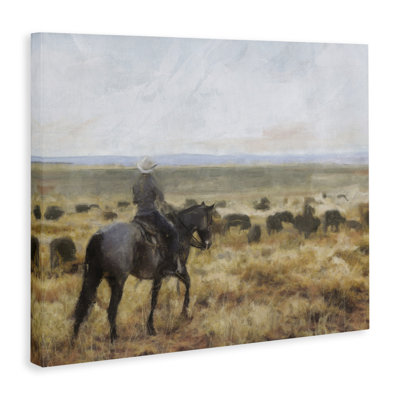 «On The Range Cowboy», art mural sur toile par Nina Blue