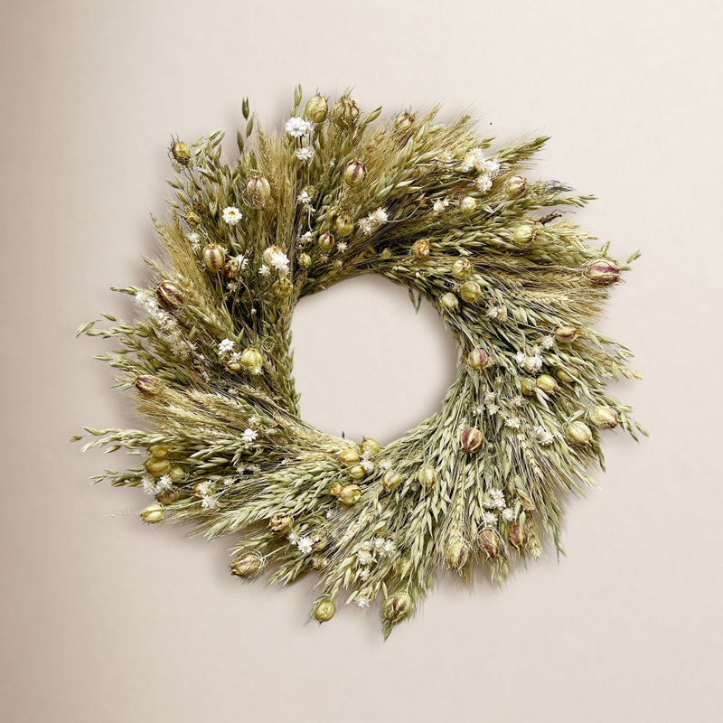Handcrafted Daisy Wreath, 22" W x 22" H x 5" D