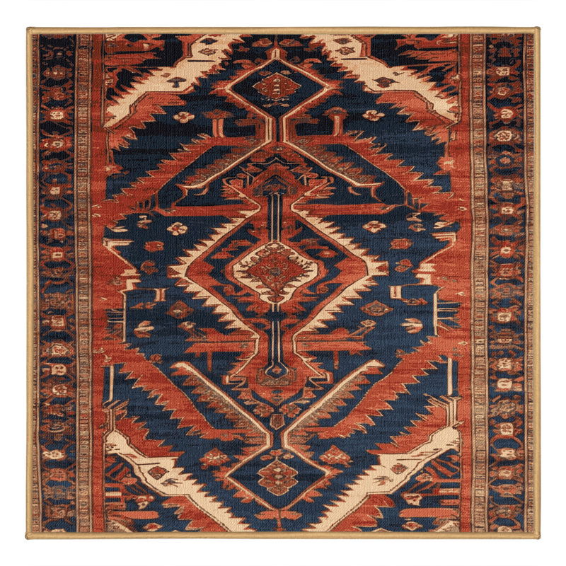 Machine Washable Persian Brown Area Rug, Square 6'