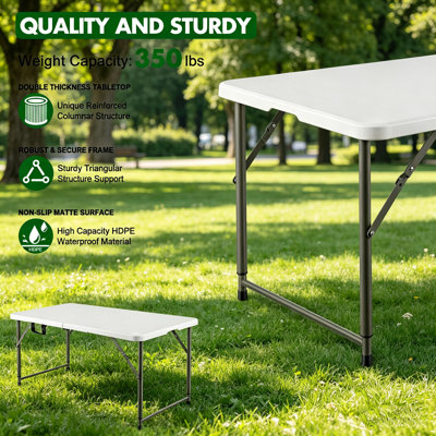 3-Level Adjustable Height Portable Table