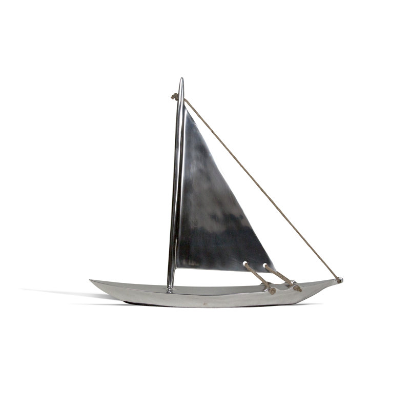 Voilier en aluminium coulé sable, H 19 po x l 21 po x P 5 po