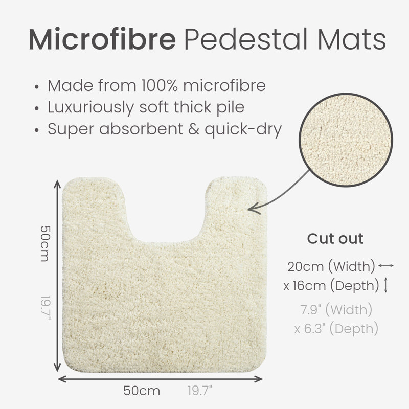Joyce Microfibre U-Shape Pedestal Mat, Cream