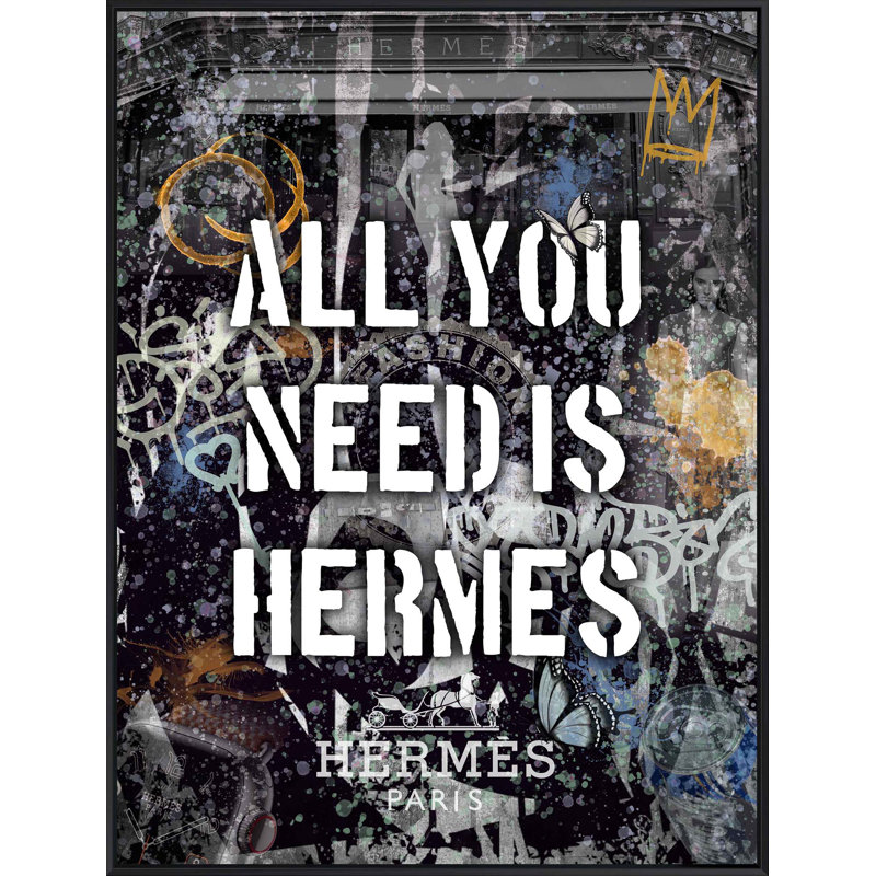 «All You Need Is Hermes» par H. Scott - cadre flottant sur toile