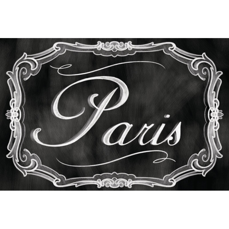 Paris Chalk - Wrapped Canvas Print, 81cm H x 122cm W x 3.8cm D