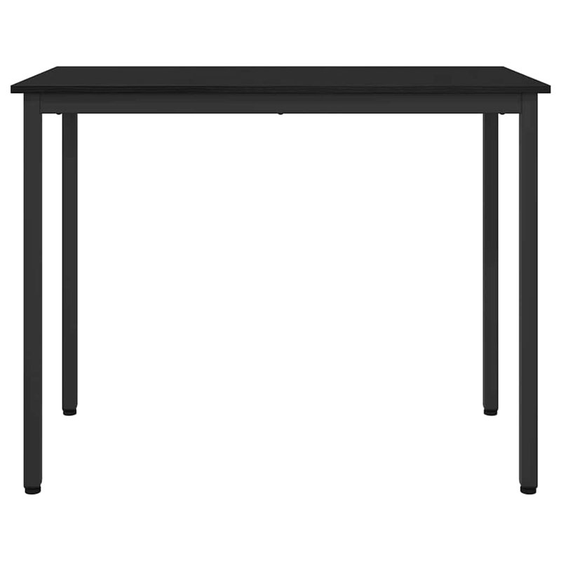Metal Base Dining Table, Black Oak