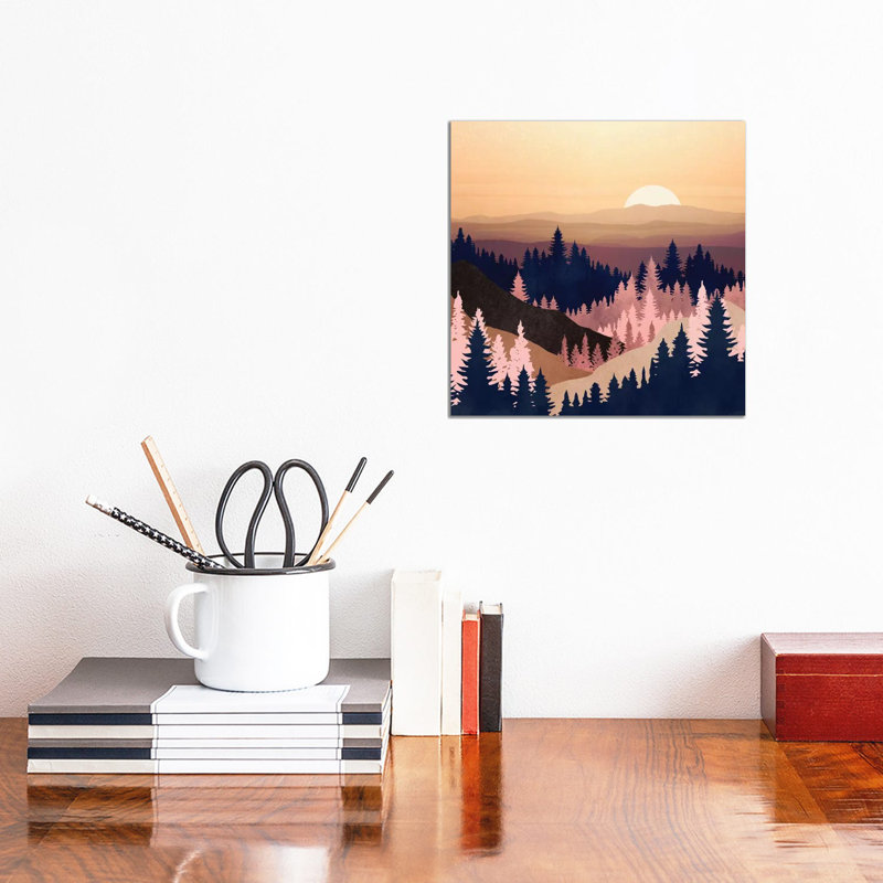 Summer Dusk - impression d'art graphique, Toile tendue, Aucun mat, H 12 po x l 12 po x P 0,75 po