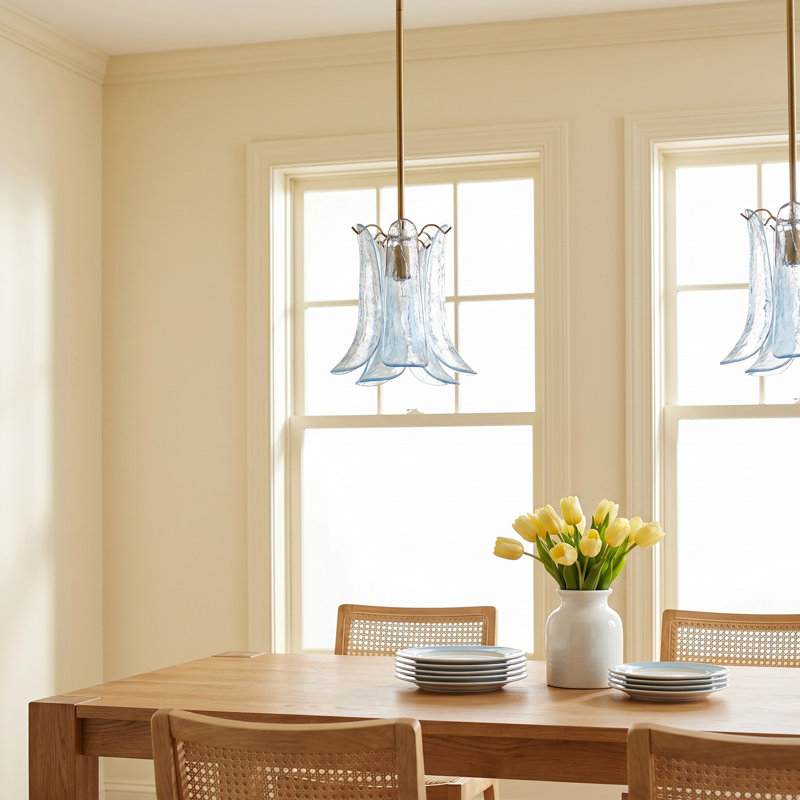 Malvina Cala 1-Light Blown Glass Pendant,, Blue