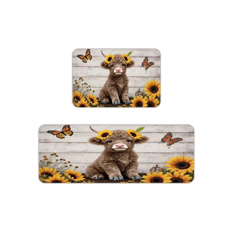 Ensemble de 2 tapis de cuisine Highland Cow