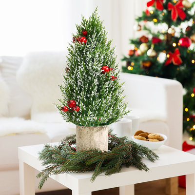 Arbre de Noël cachemire vert 18,5 po H