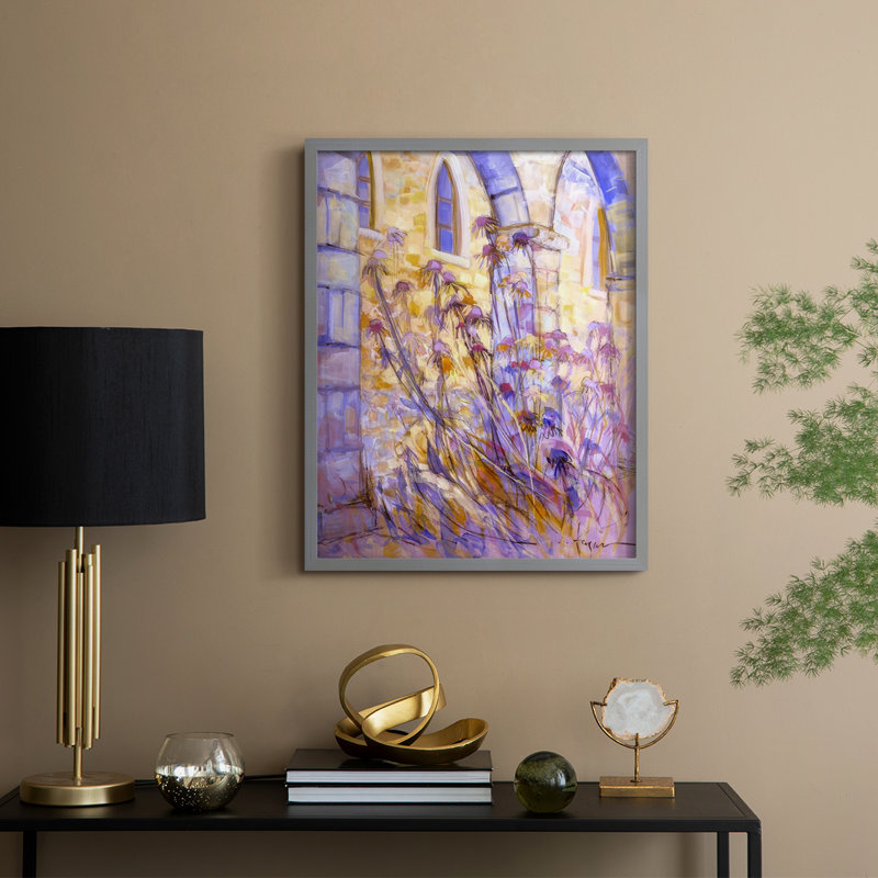 «Streetside Flowers», reproduction encadrée - bois massif, H 15 po x l 12 po, Gris