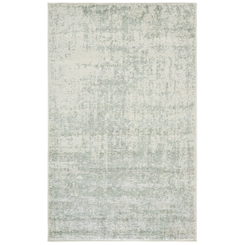Tapis abstrait sauge / ivoire Arrietty, Rectangulaire 3 pi x 5 pi