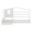 Wood House Bed , 2 Solid Bed L Structure With Fence And Slatted Frame-1640967345