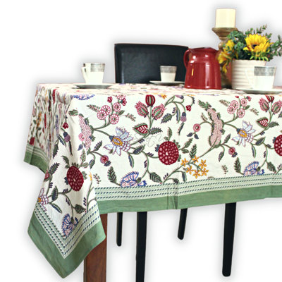Fleisher Cotton Berry Floral Tablecloth
