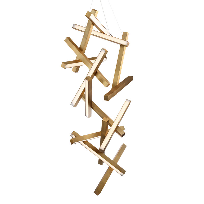 Chaos 15 - Light Chandelier, Aged Brass