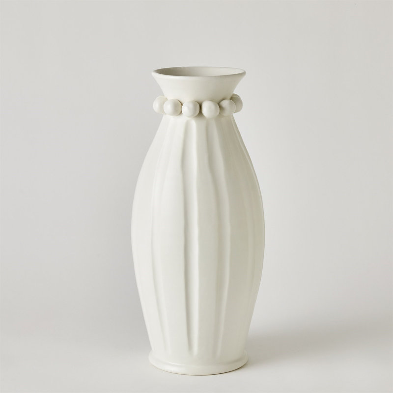 Pearl Vase-Matte White-Tall, 20" H x 9" W x 9" D