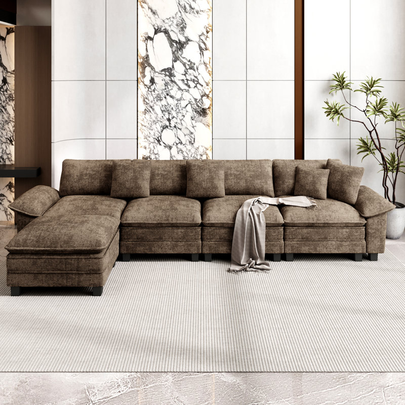 Sofa & Chaise, 5, Beige Corduroy
