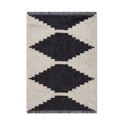 Tapis noir et ivoire moderne