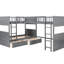 Lit mezzanine simple avec deux tiroirs, gris - Augmentez votre capacité de couchage-424209484