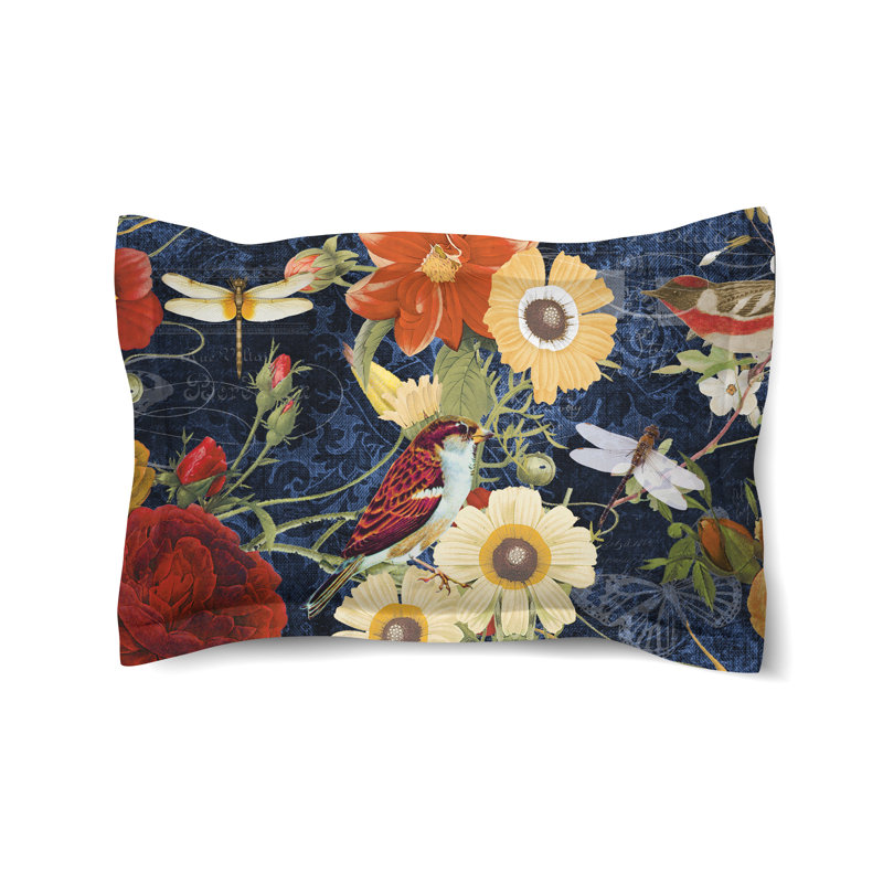 Vintage Floral Microfiber / Microsuede Pillow Sham
