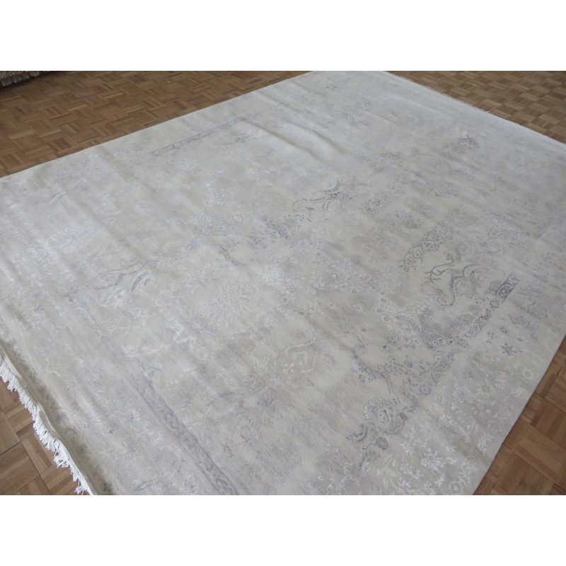 Tapis de zone noué la beige 9 pi 1 po x 12 pi 1 po one-of-kind Beason
