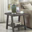 Table de bout moderne avec plateau en bois, plateau et rangement rectangulaires, H 23 po x l 24 po x P 22 po, style contemporain, tablette de rangement supplémentaire, H 22 po x P 23 po, matériau