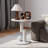 White Marble End Tables Set of 2, Nightstands for Living Room, Bedroom, Office-1244292512