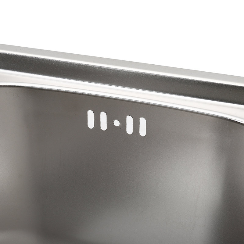 Belfry Kitchen Sheba 380mm W Single Bowl Stainless Steel Kitchen Sink with 2 Faucet Holes