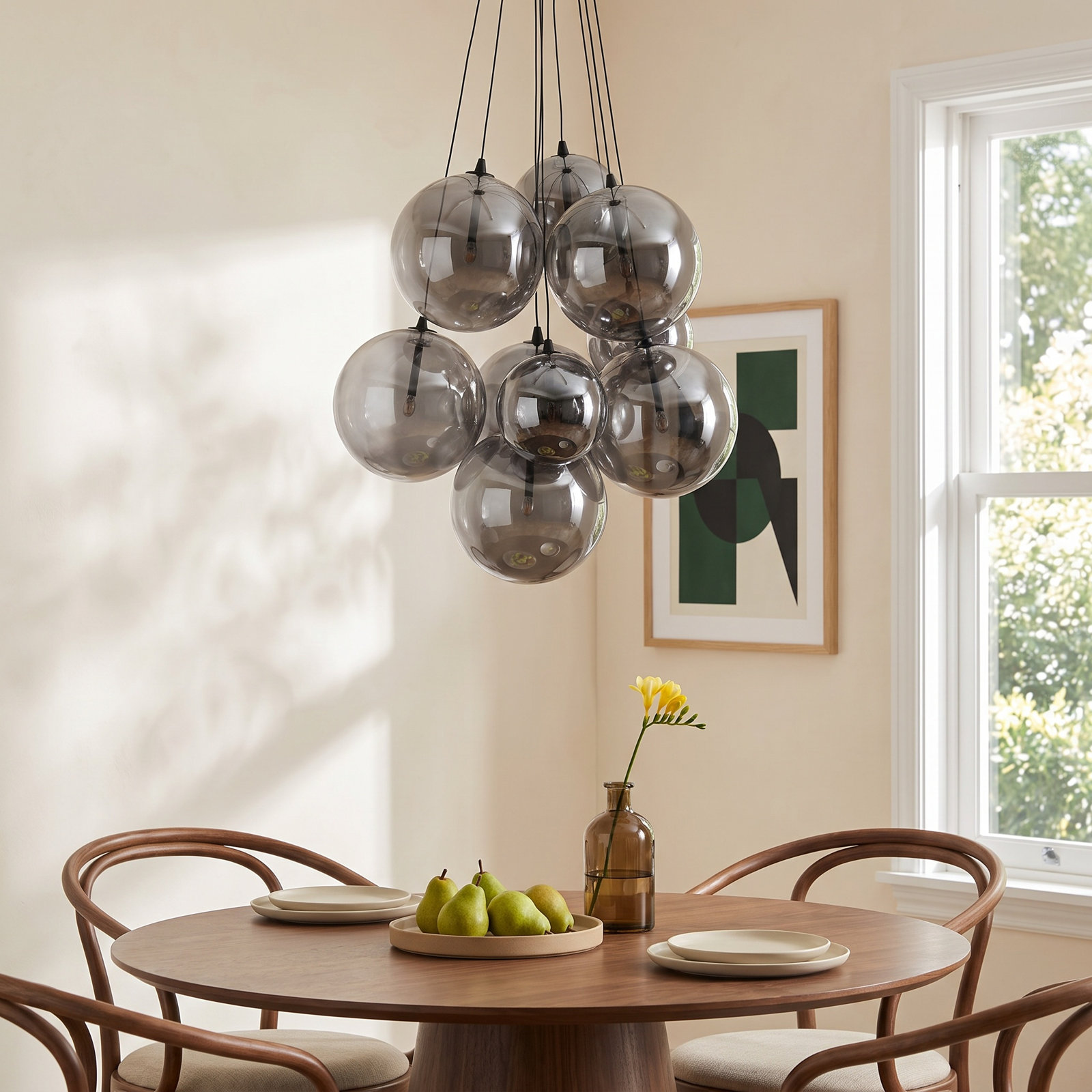 Celica 9 Light Pendant, Black