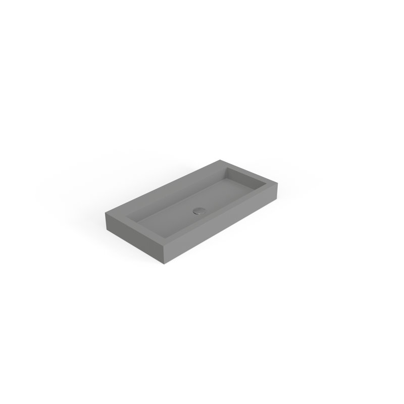 Badeloft 39.3" x 18.8" Stone Resin Vessel Bathroom Sink WB-05-XL-MGRY in Matte Gray, Matte Gray, Matte Gray