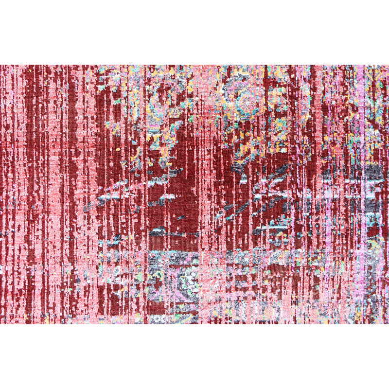 High-Quality Hand-Knotted Red And Multi Area Rug, Rectangle 8' x 10'