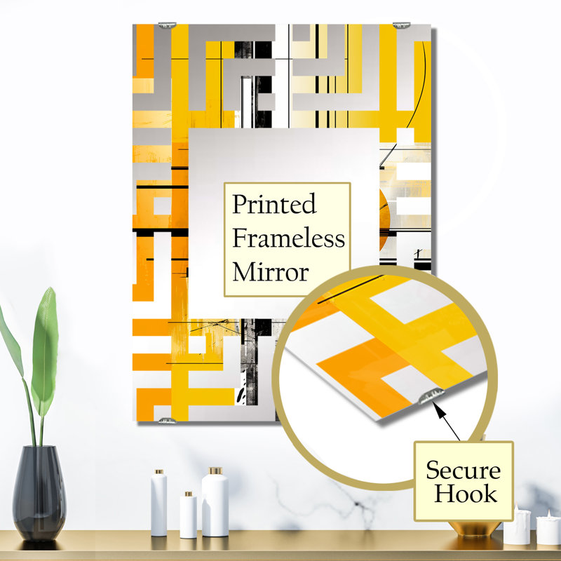 Miroir mural Posell - Abstract Collages MIR131676, 32 po x 24 po