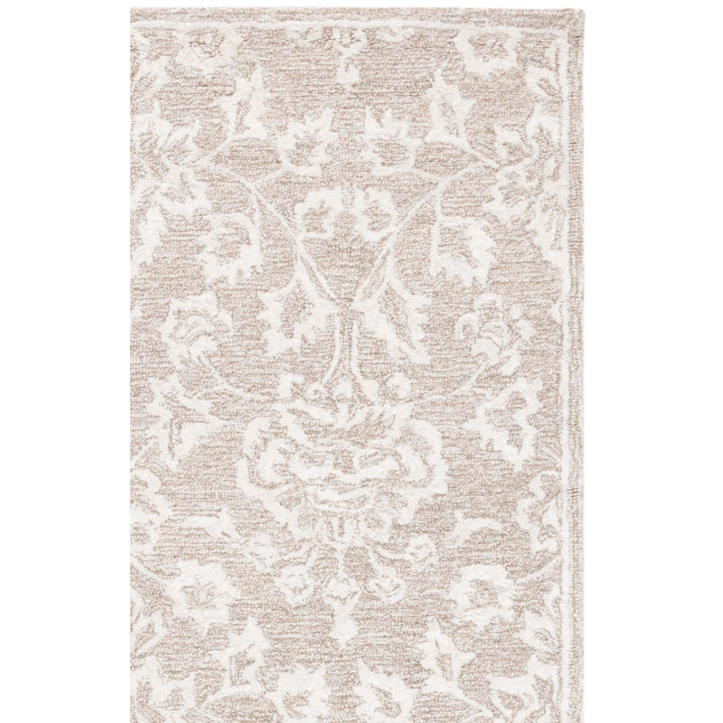 Sazi Hand Tufted Wool Pile Damask Rug, Rectangle 3' x 5'