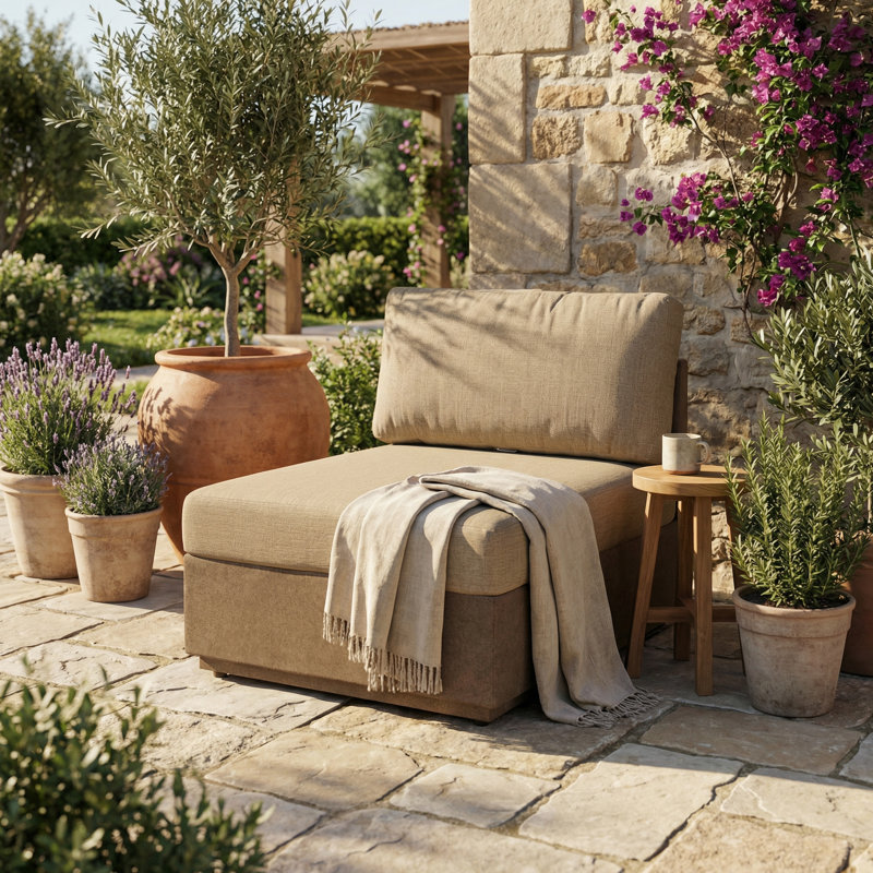 Chaise de patio moderne avec coussins YIana