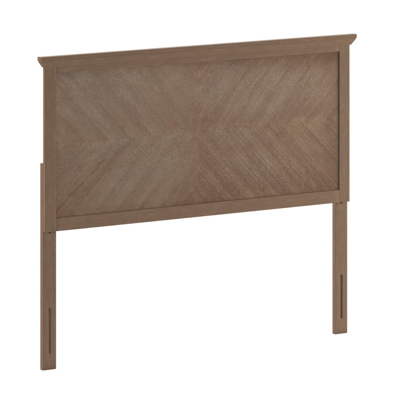 Culbert Herring Bone Solid Wood Adjustable Headboard for Universal Metal Bed Frame, Full , Light Brown