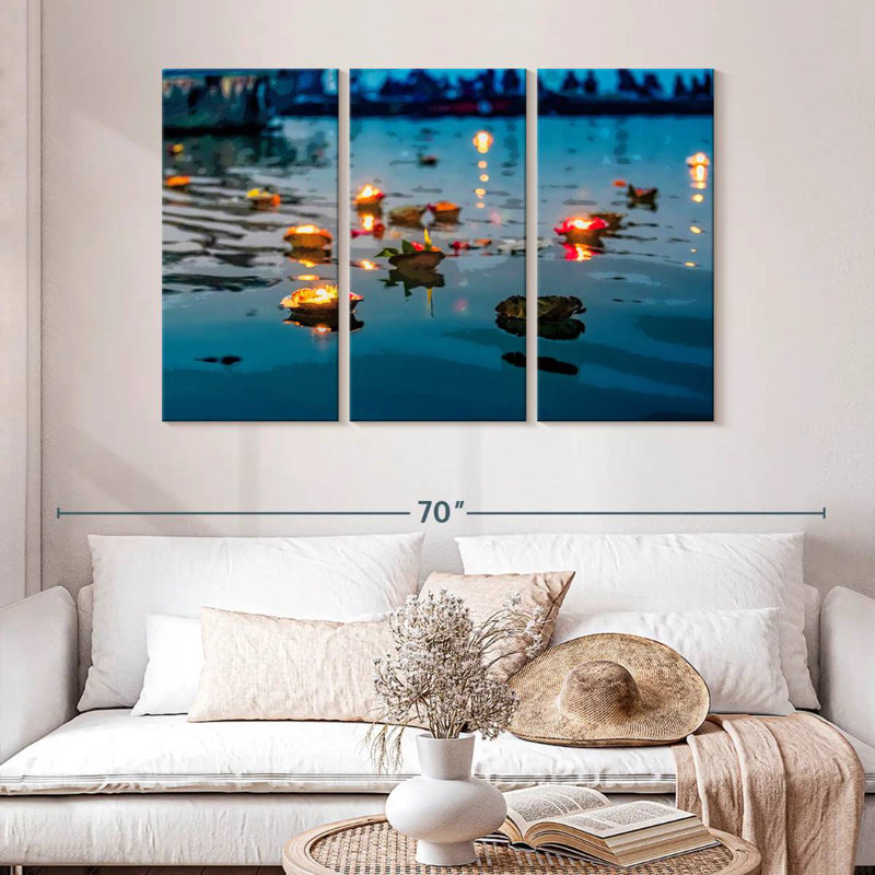 Sebbie Ganges River Offerings, 32" H x 50" W