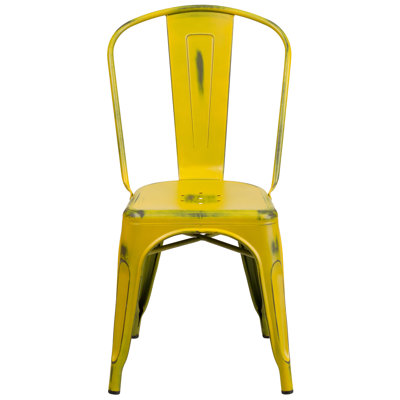 Commercial Grade Distressed Indoor-Outdoor Stackable Chair