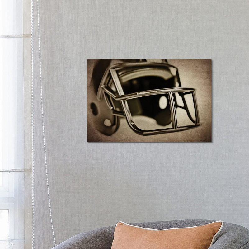 Black Helmet - Wrapped Canvas Print