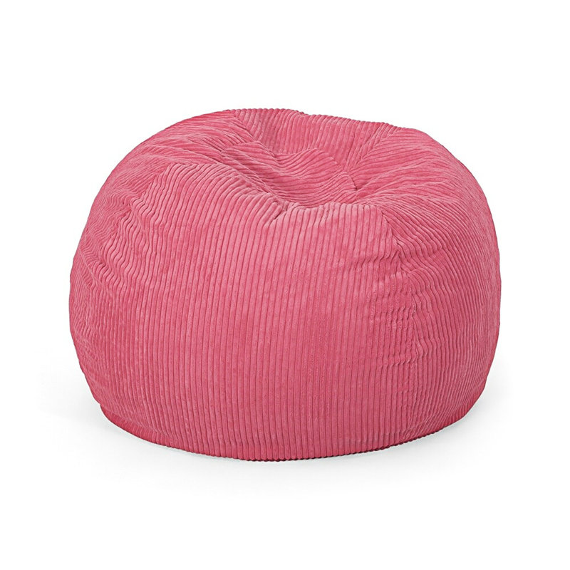  Fauteuil à billes en polyester Corduroy, Tissu rose