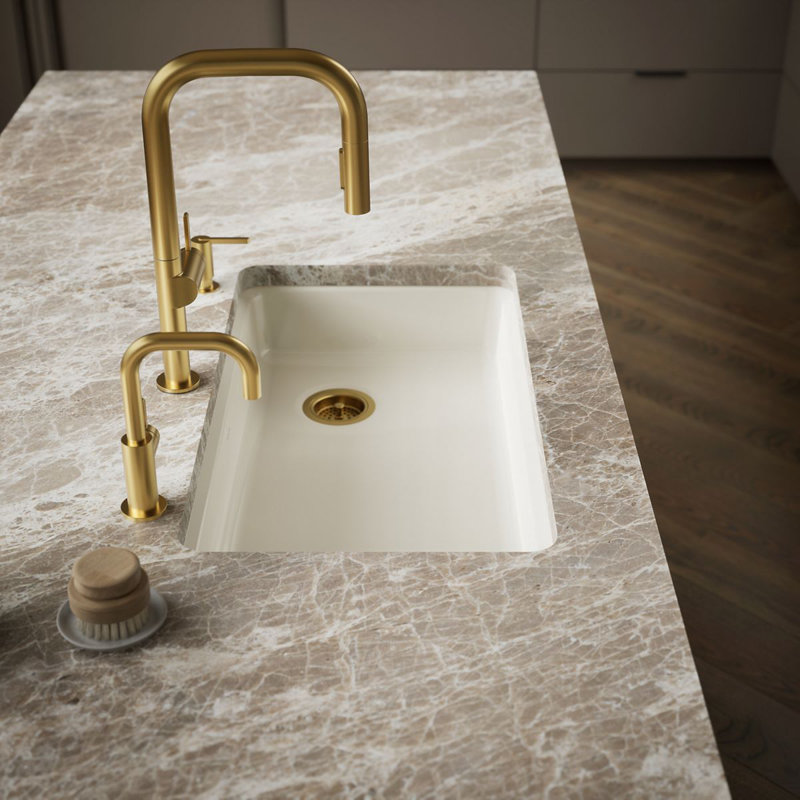 Riverby® 33" L x 22" W Undermount Single Bowl Kitchen Sink, Biscuit