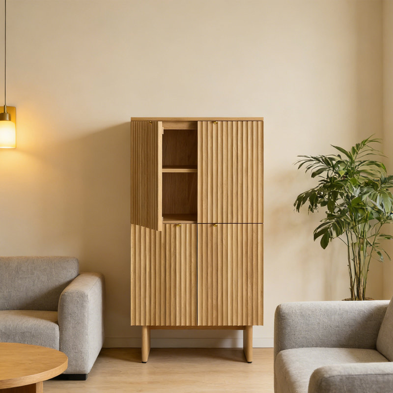 Armoire de salle à manger à panneau ondulé de style français